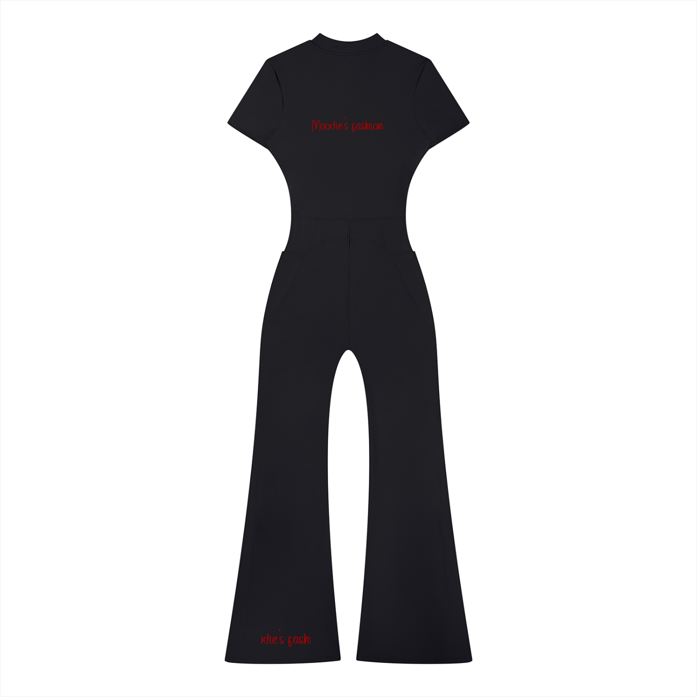 SMTight Flared Leg Quarter-Zip Jumpsuit