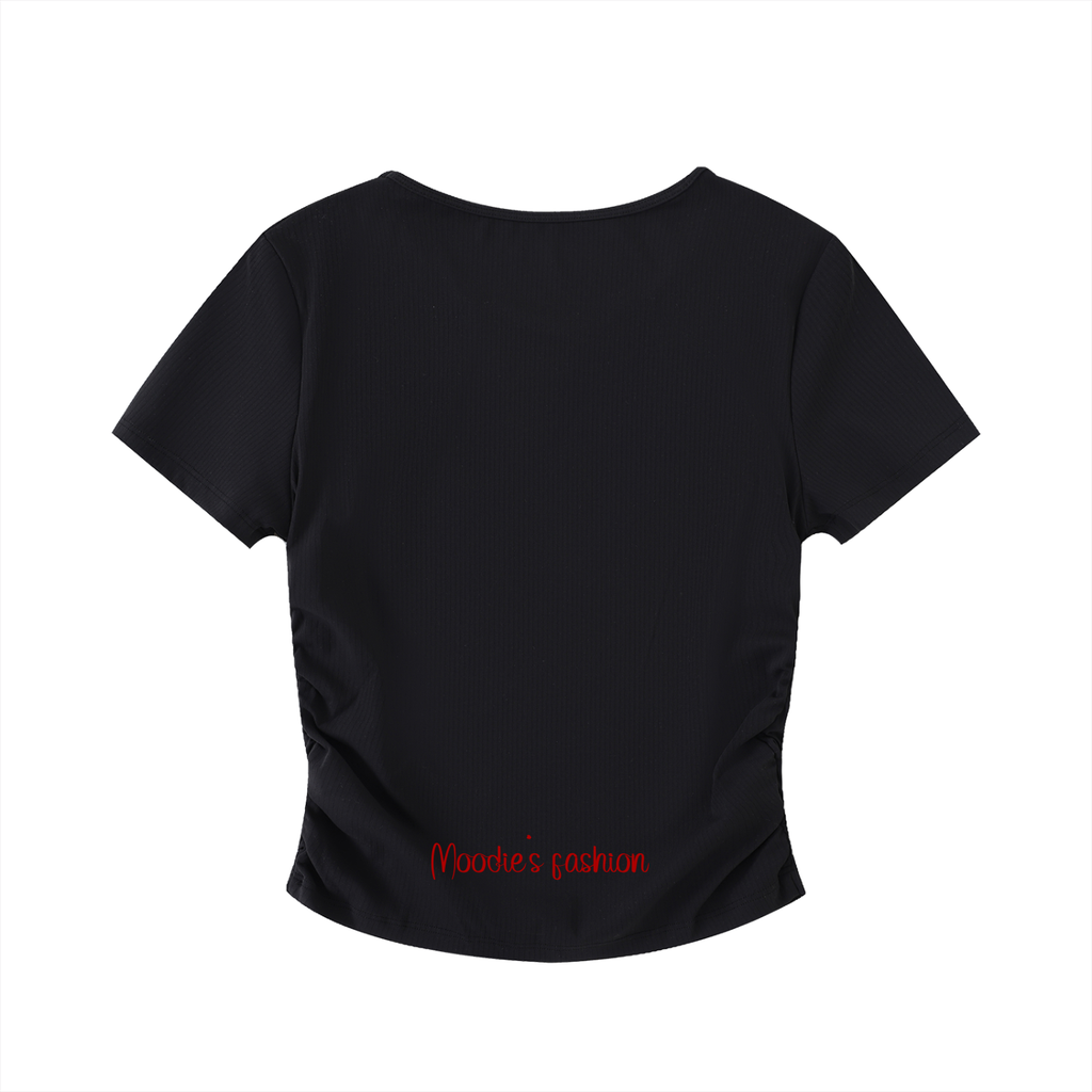 Woman wearing SM Bodycon Crop Top