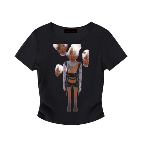 Woman wearing SM Bodycon Crop Top