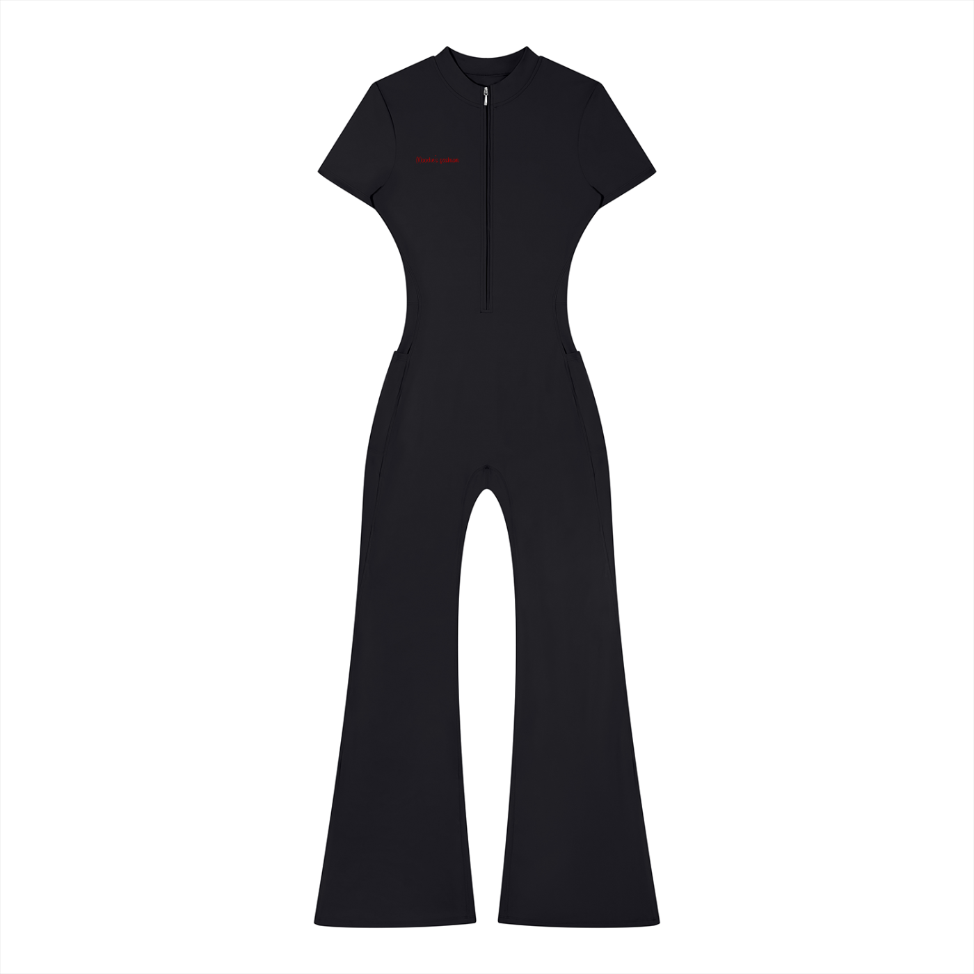 SMTight Flared Leg Quarter-Zip Jumpsuit